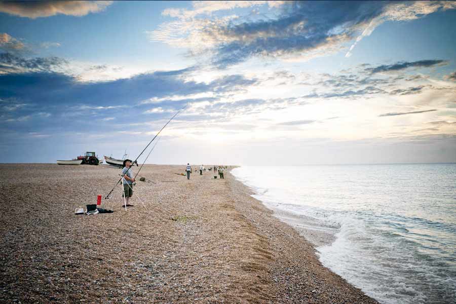 Sea Fishing on the beach at Cley-next-the-Sea